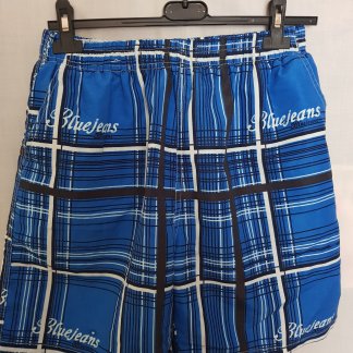 Férfi short rövidnadrág XL Bluejeans kék kockás