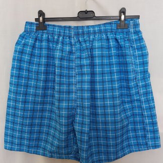 Férfi short, rövidnadrág - 4XL, világoskék, kockás