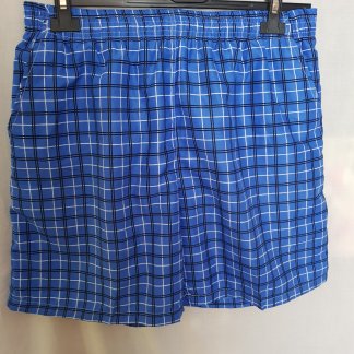 Férfi short, rövidnadrág - 3XL, kék, kockás