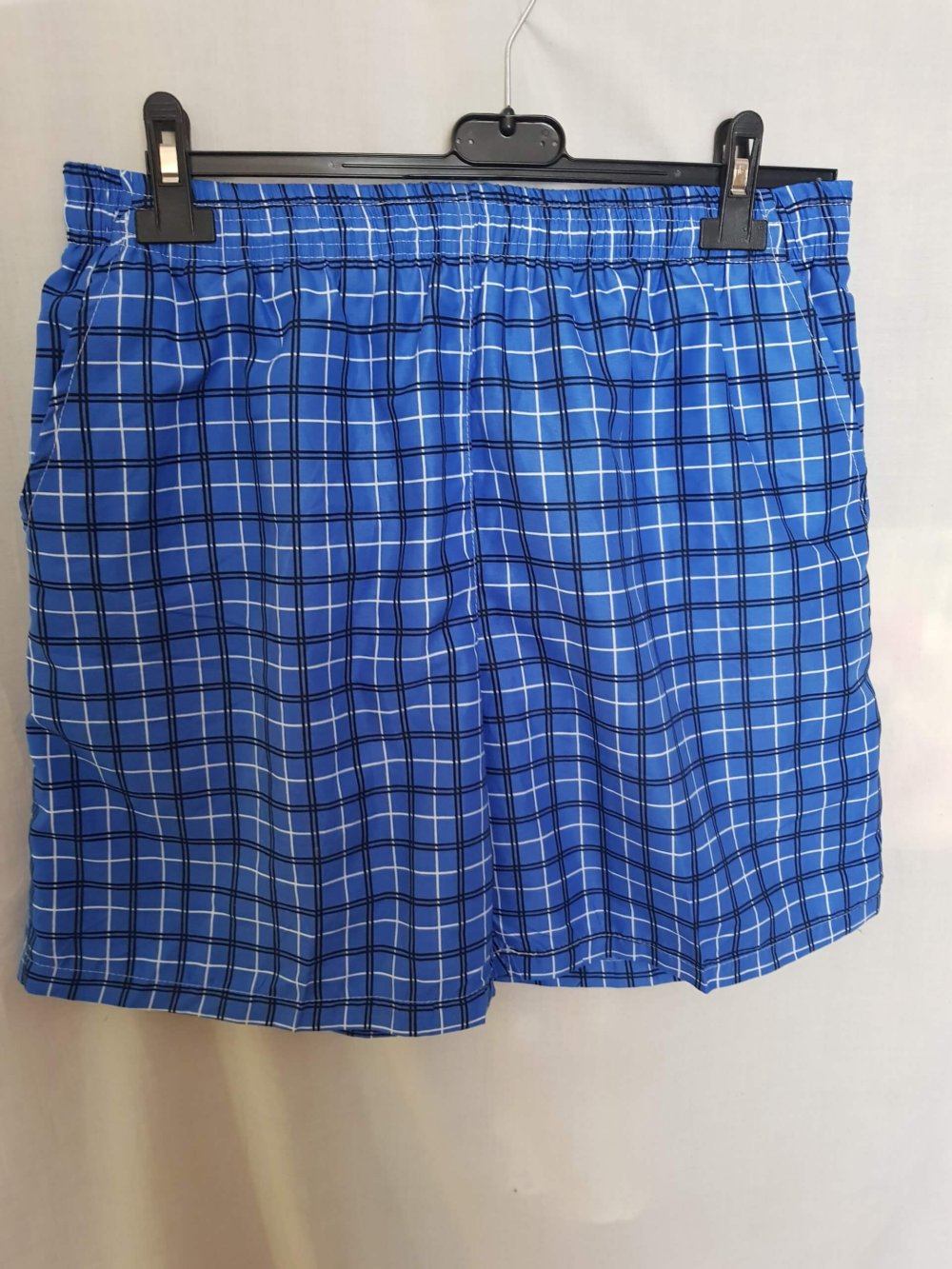 Férfi short, rövidnadrág - 3XL, kék, kockás