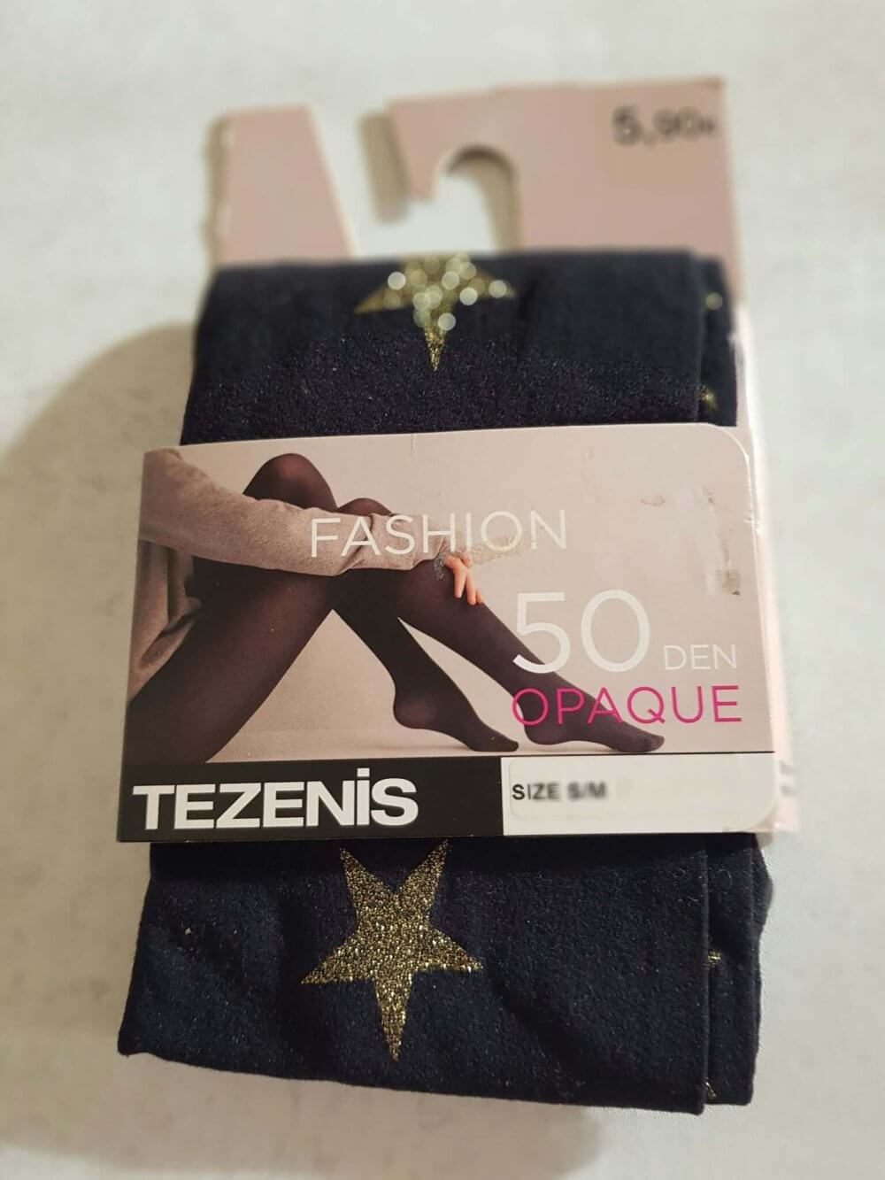 Tezenis 50 DEN csillagos fekete harisnyanadrág – S/M Zsanna Boltja